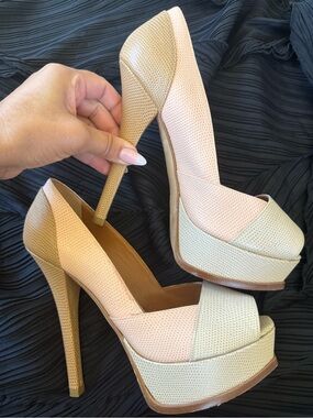 Fendi Tri Color Fendista Colorblock LizardEmbossed Leather Peep Toe Platform